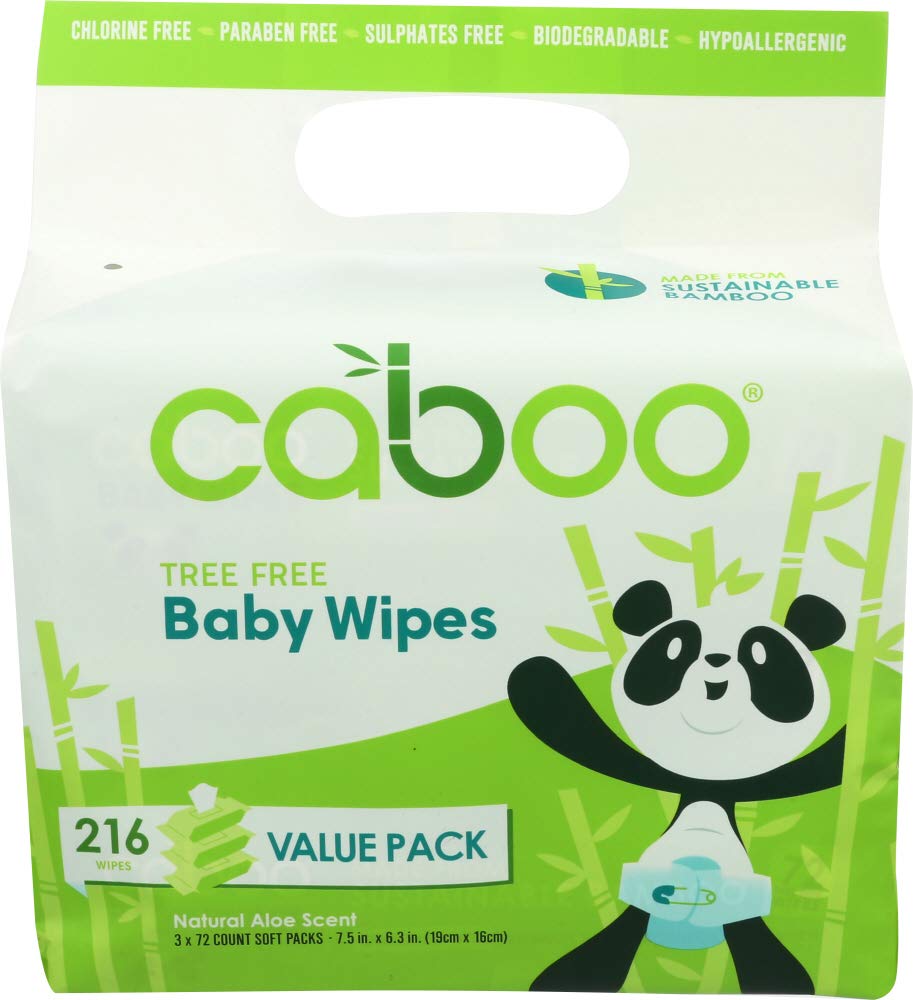 Caboo Bamboo Wipe Baby Bundle—216 count, gentle on sensitive baby skin