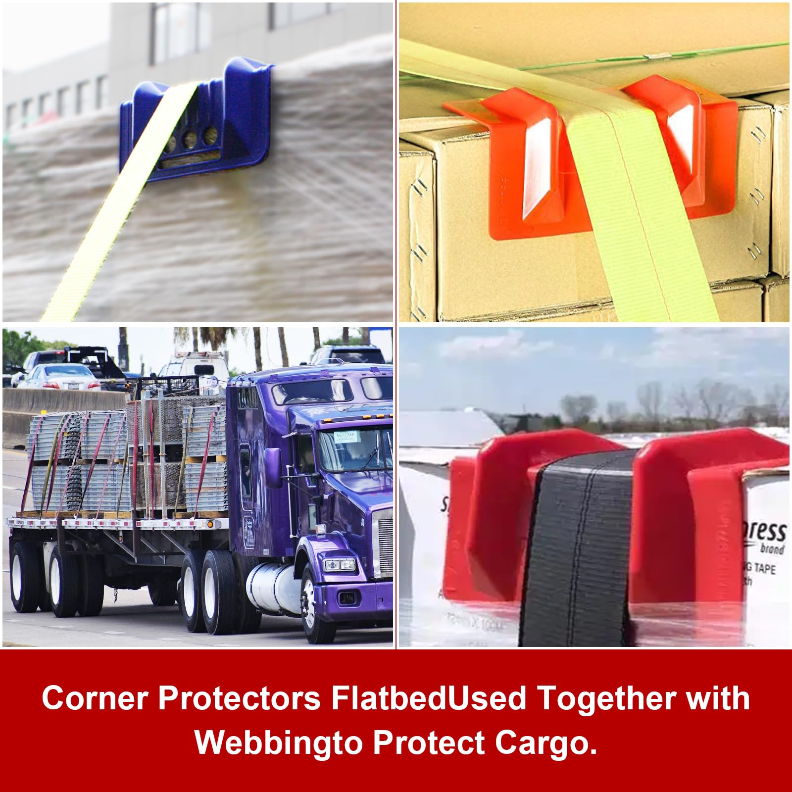 Cabtherlyn blue edge protector pack helps organize cargo edges on site
