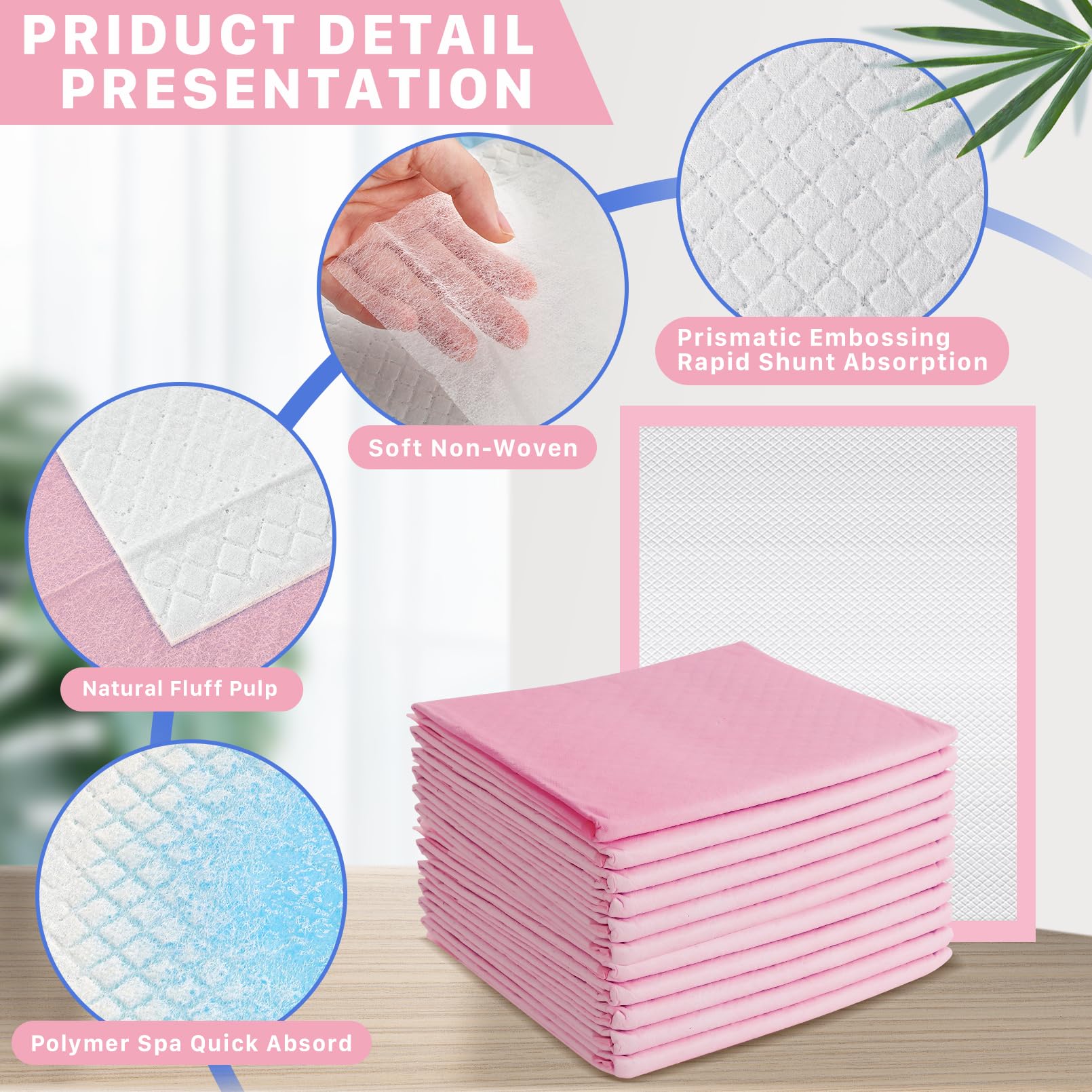 CACASO disposable changing pad waterproof bottom prevents leaks during changes.