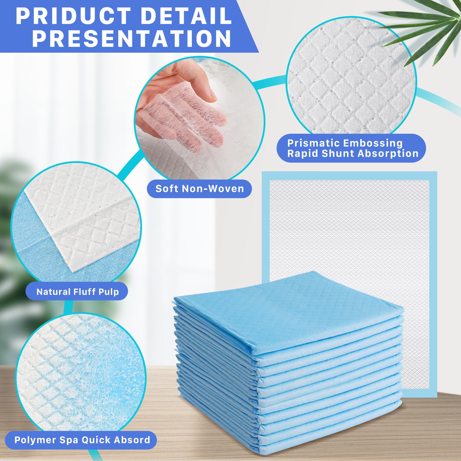 CACASO disposable underpad with waterproof bottom protects surfaces during changes.