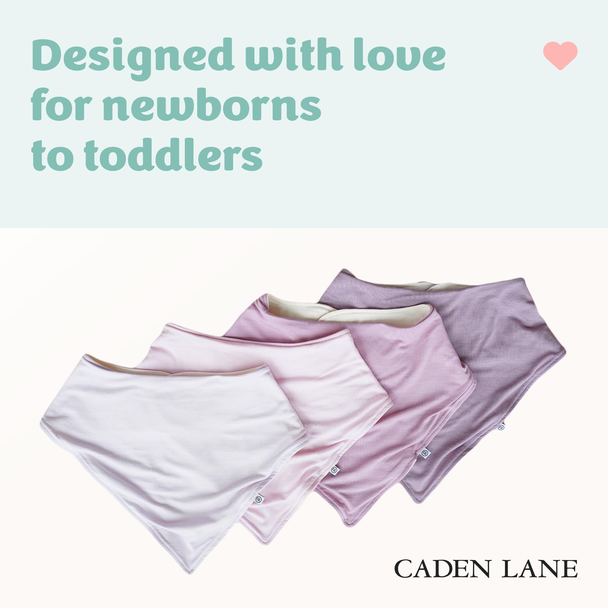 Caden Lane Bandana Bibs with adjustable double snap ensure growth with baby.