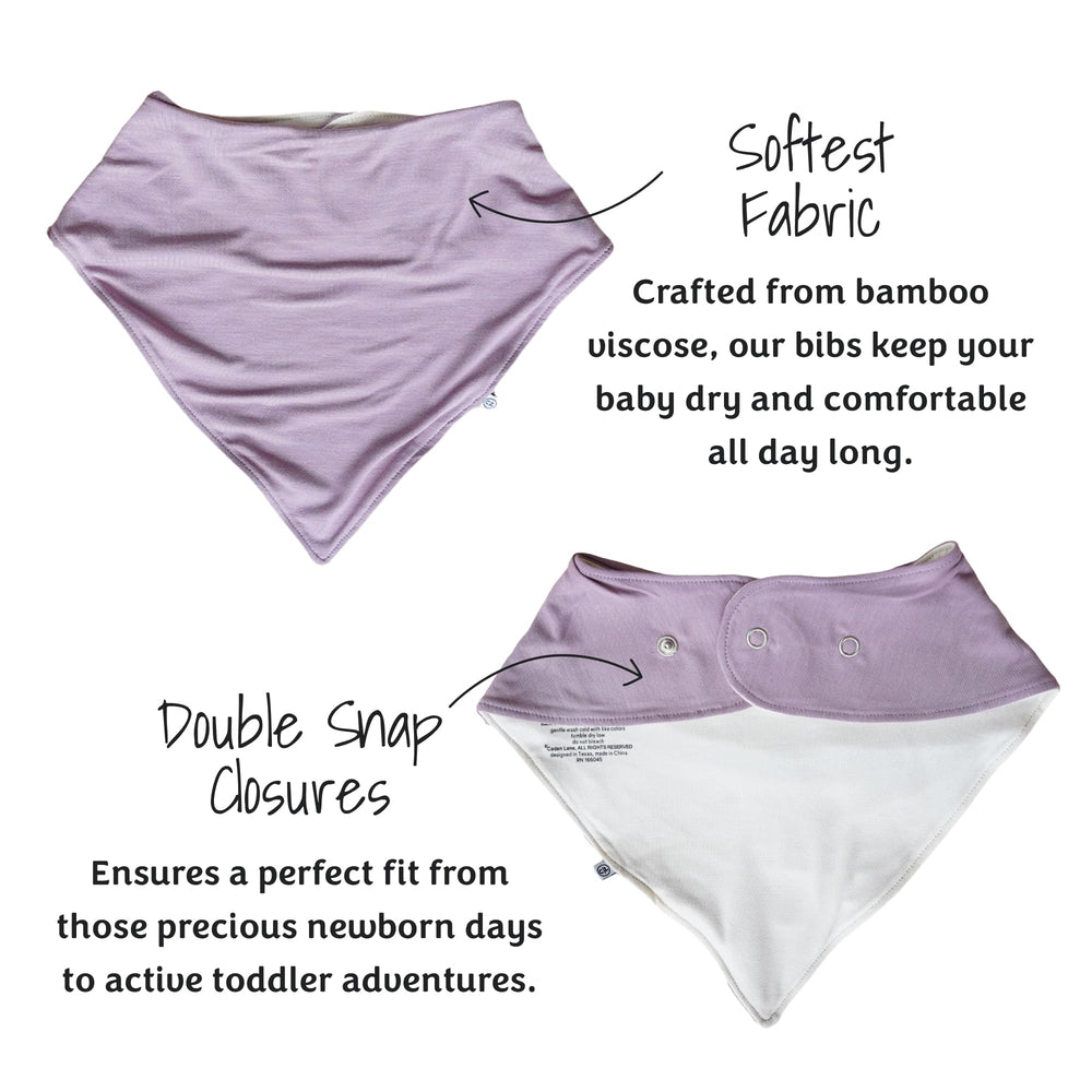 Caden Lane Bandana Bibs in stylish solid colors pair with any outfit.
