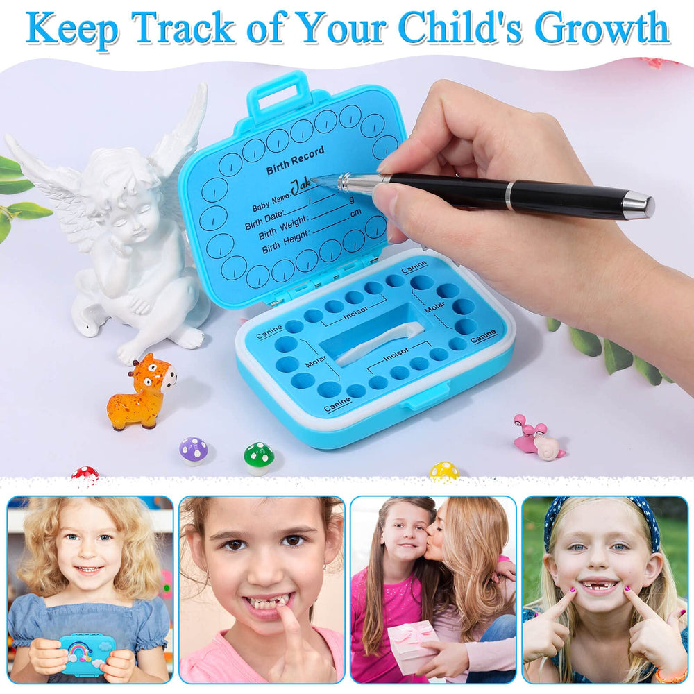 Caffox 20-slot storage box helps organize each baby tooth