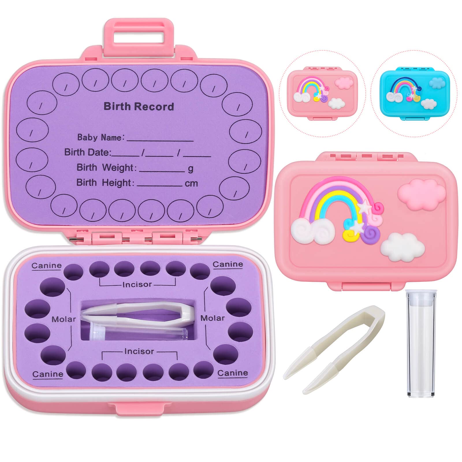 Caffox pink storage area for keepsake teeth