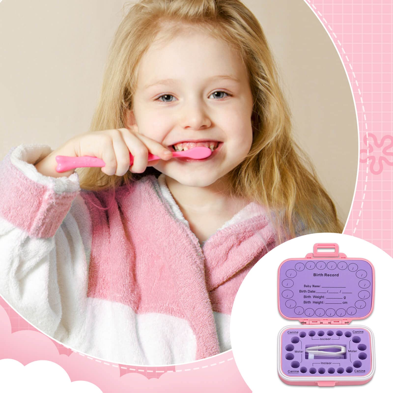 Caffox pink tube container for extra storage