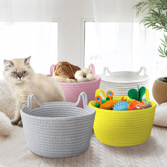 Cafshion cat ear handles decorative basket perfect for decor and quick toy pickup