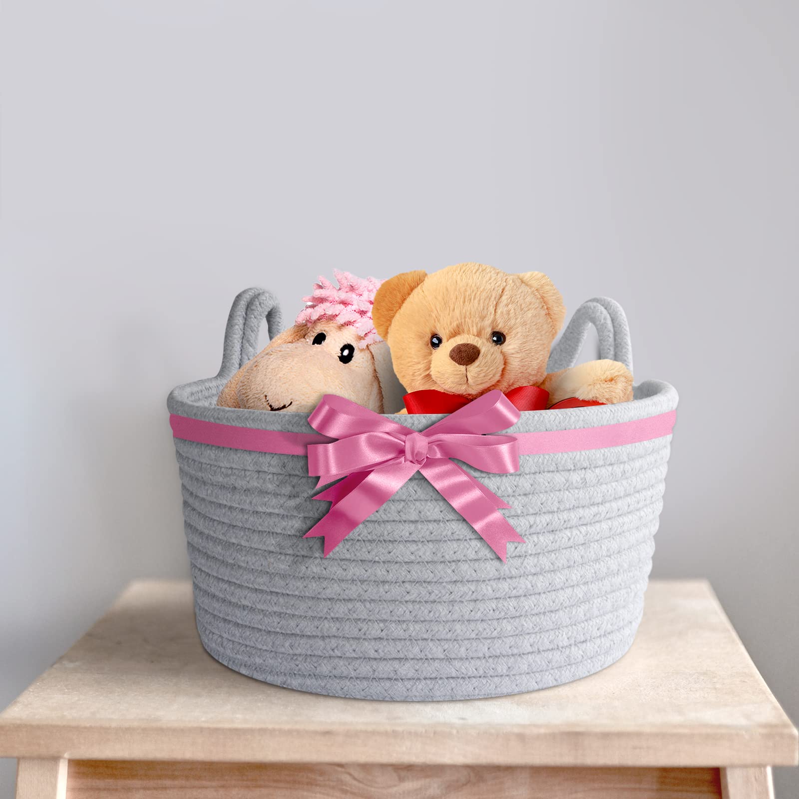 Cafshion portable handled storage basket easy to move between rooms