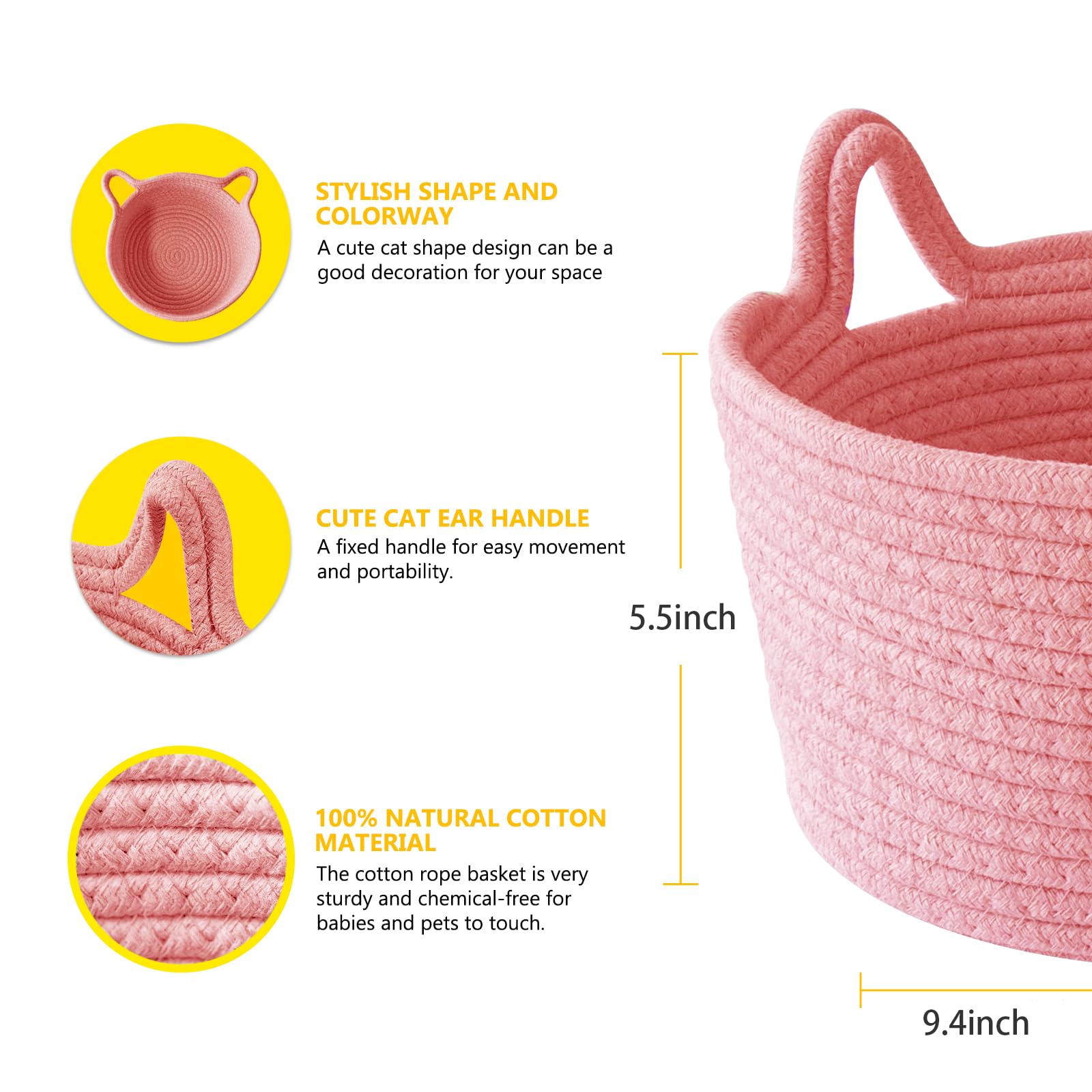 Cafshion woven cotton rope organizer ideal for small items and essentials