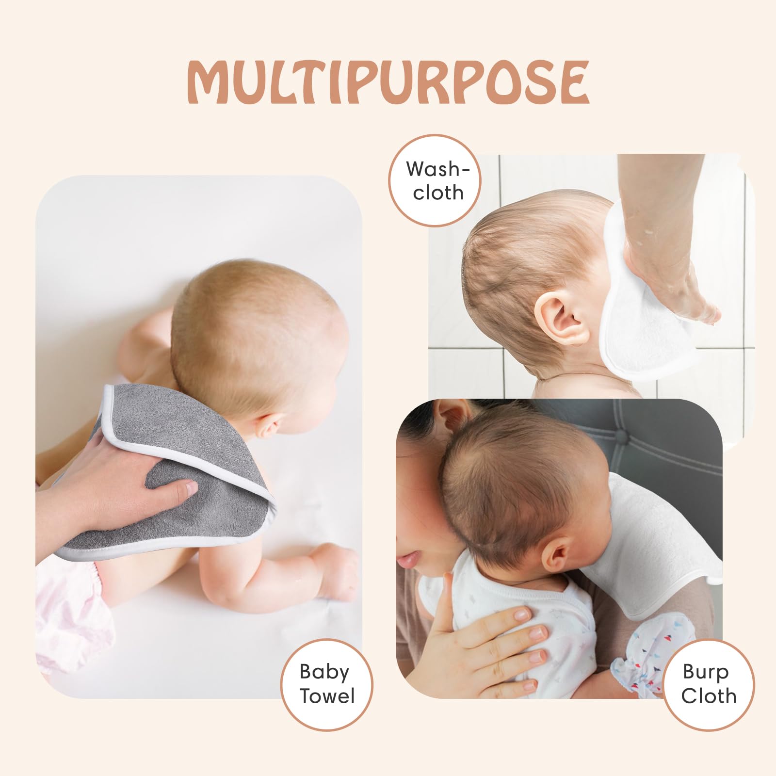 Cagreex ultra-soft viscose bamboo washcloths provide gentle touch on delicate baby skin.