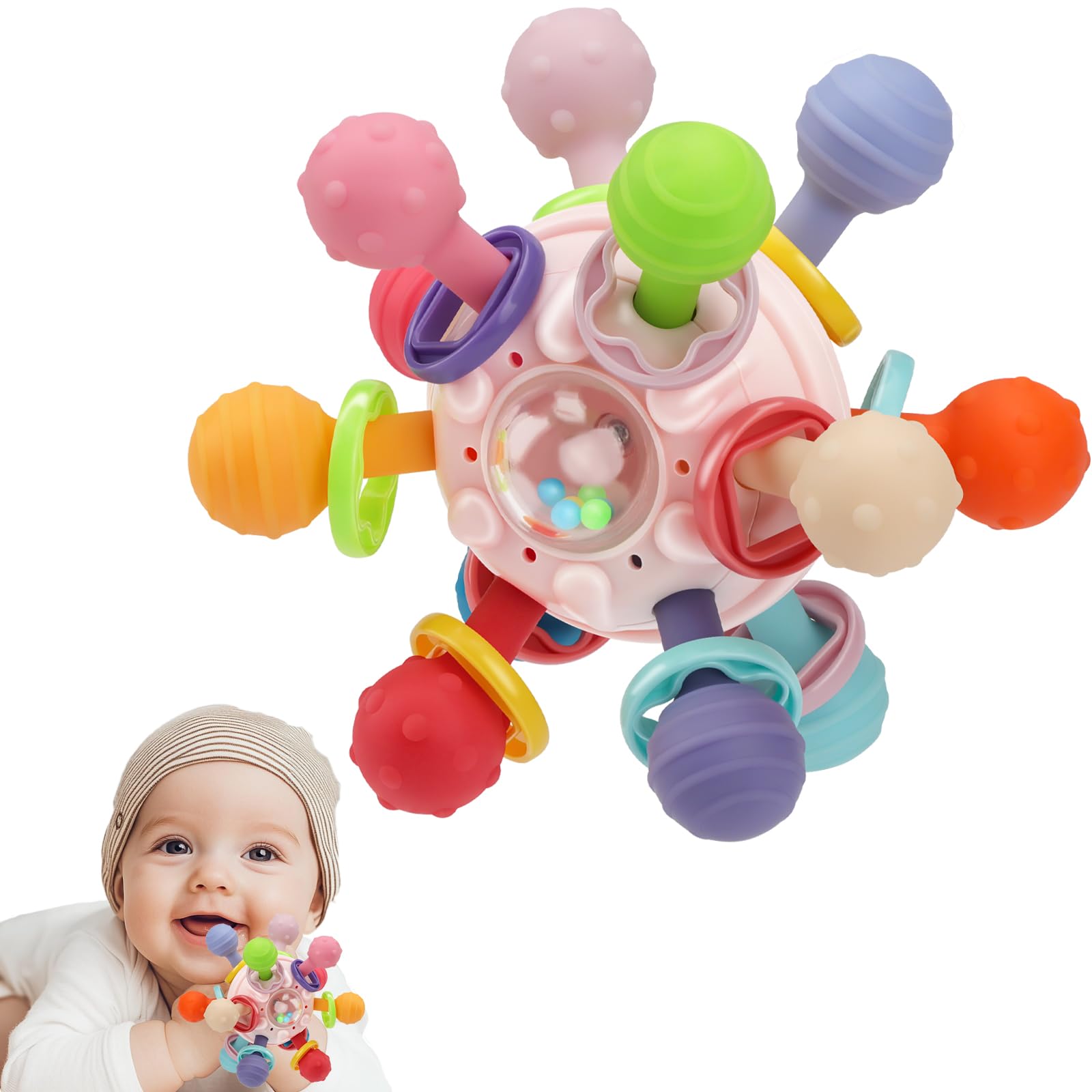 CAHILON baby teether with 12 chew points to soothe gums.