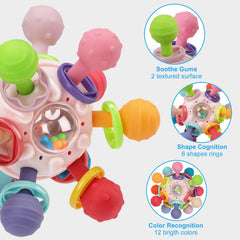 CAHILON twisting ball teether offers tactile stimulation for babies.