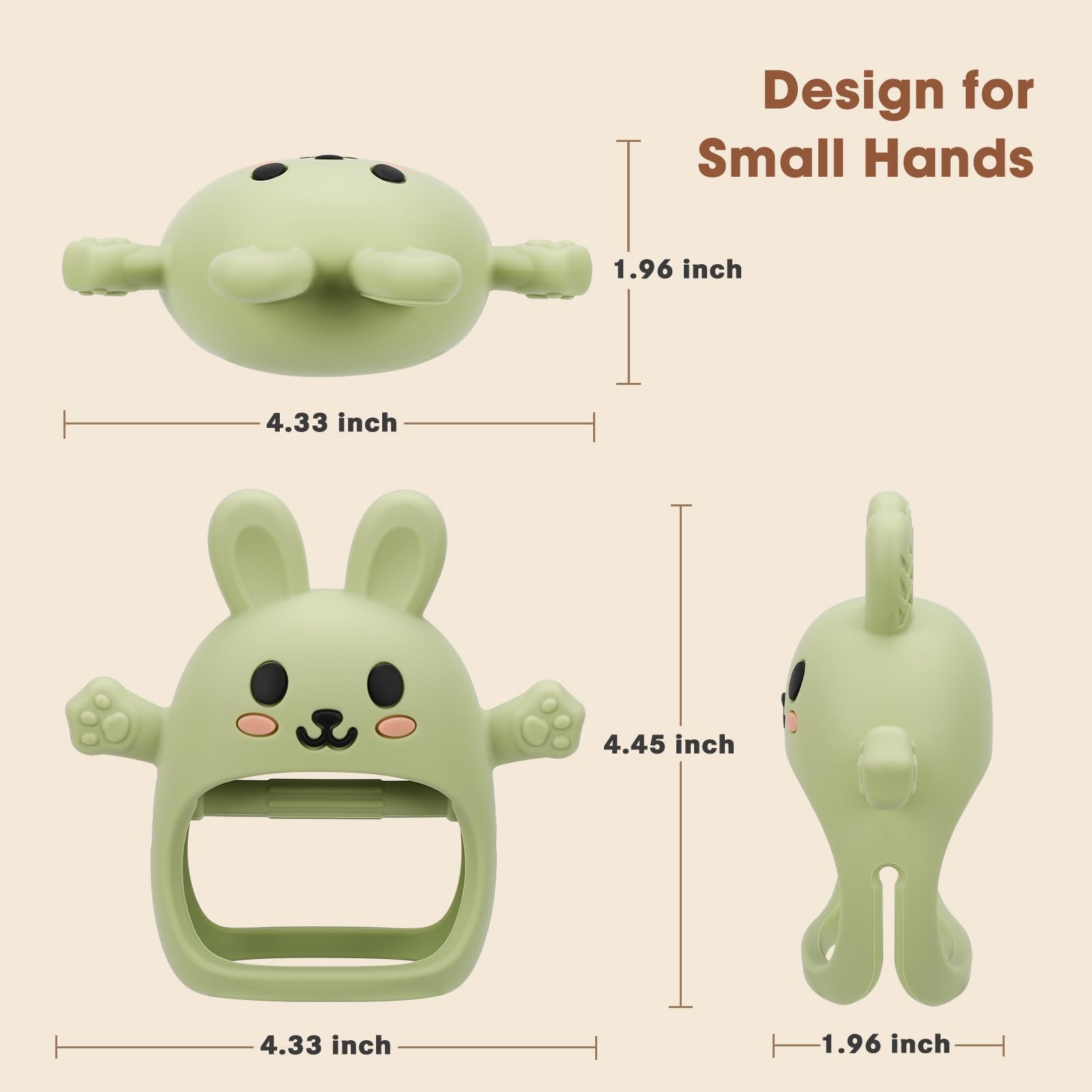 CAHILON bunny teether in use during playtime with secure wear