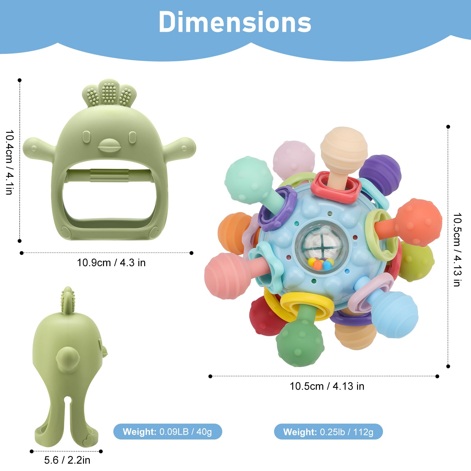 CAHILON chick teething mittens help little hands grip and chew easily