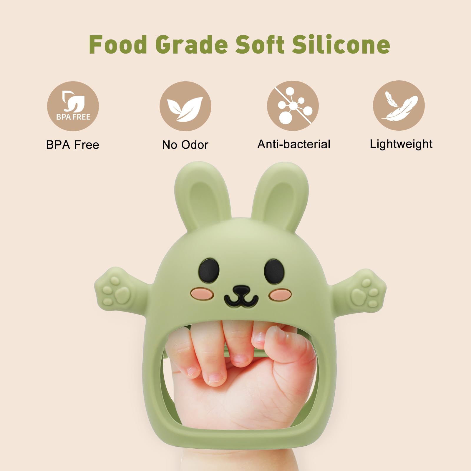 CAHILON easy-clean teether is simple to sanitize after use.