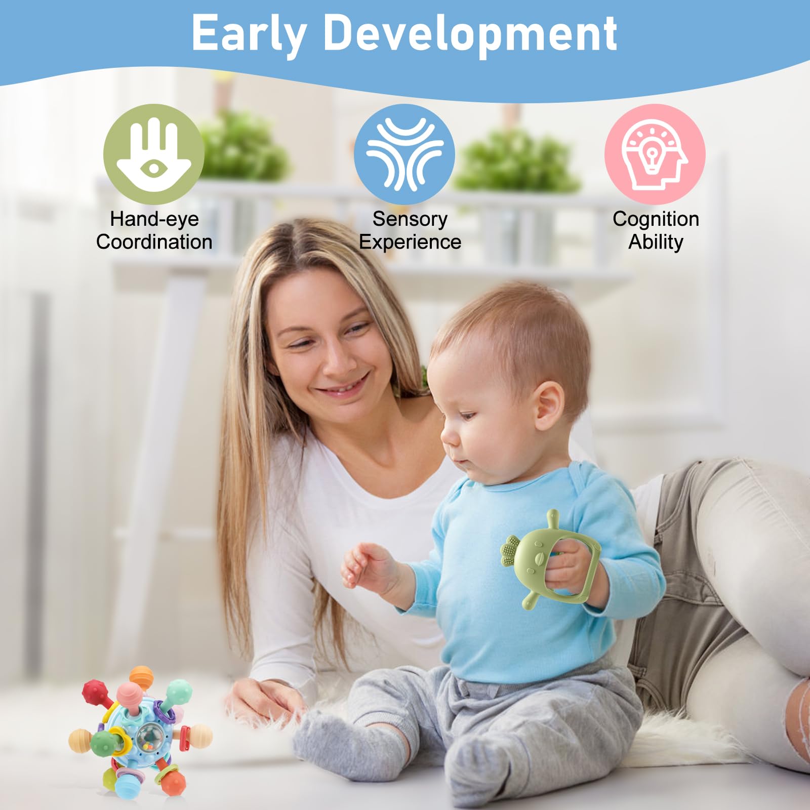 CAHILON silicone teether is food-grade and BPA-free for safe chewing