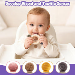 CAHILON food-grade silicone material closeup emphasizing safe chewing.
