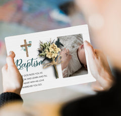 CAIFZ Baptism frame for wall hanging adds sentimental display.