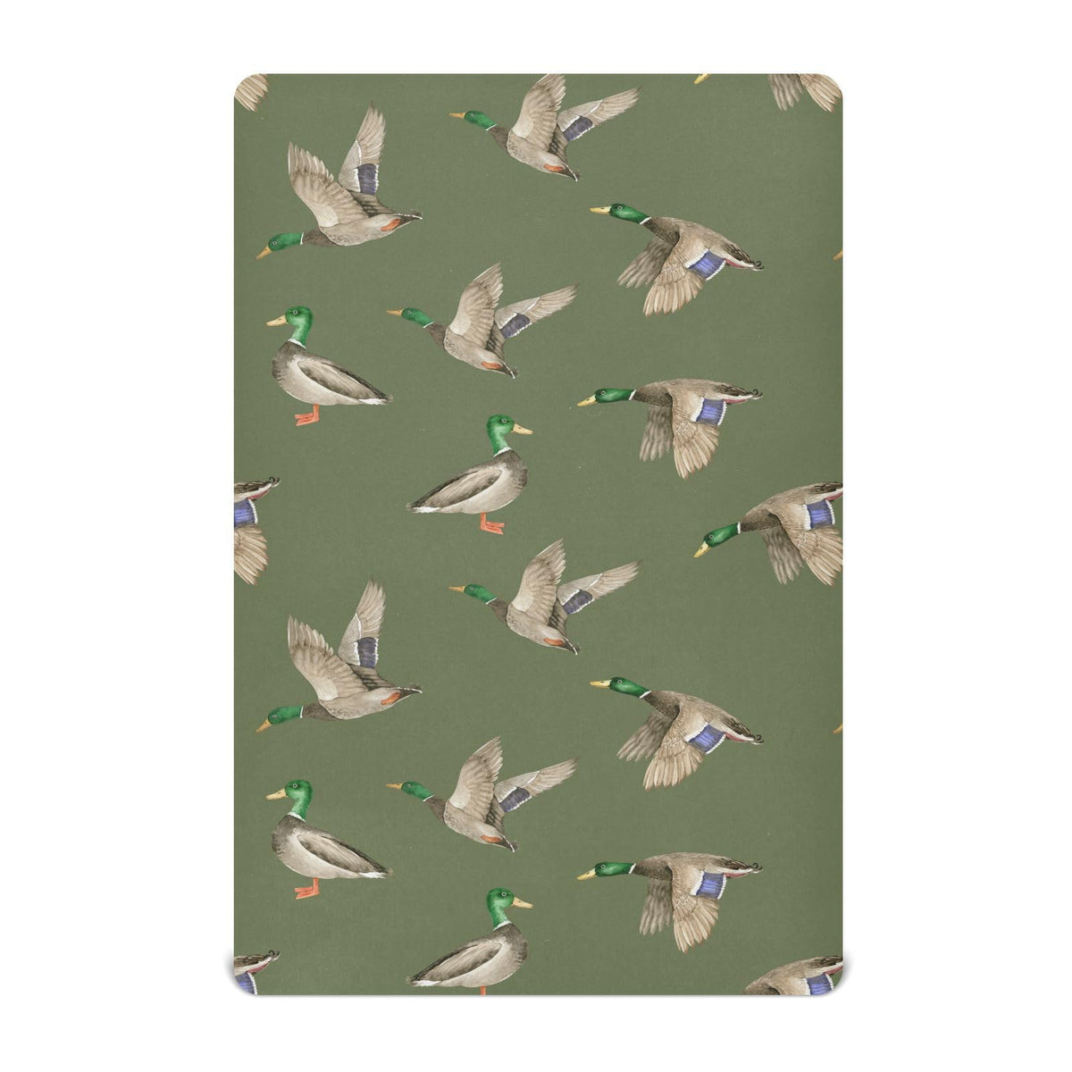 Caihoyu Birds and Ducks green background crib sheet provides a cozy, breathable surface for naps.