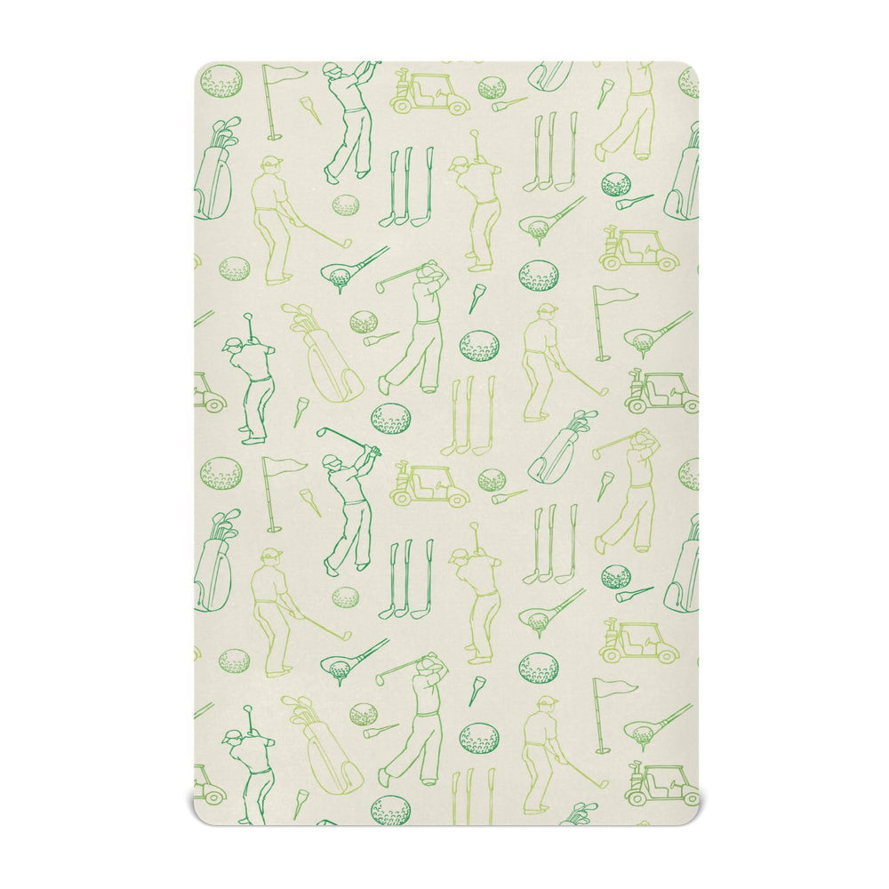 Caihoyu crib sheet with soft breathable fabric for baby's comfort on standard playard.