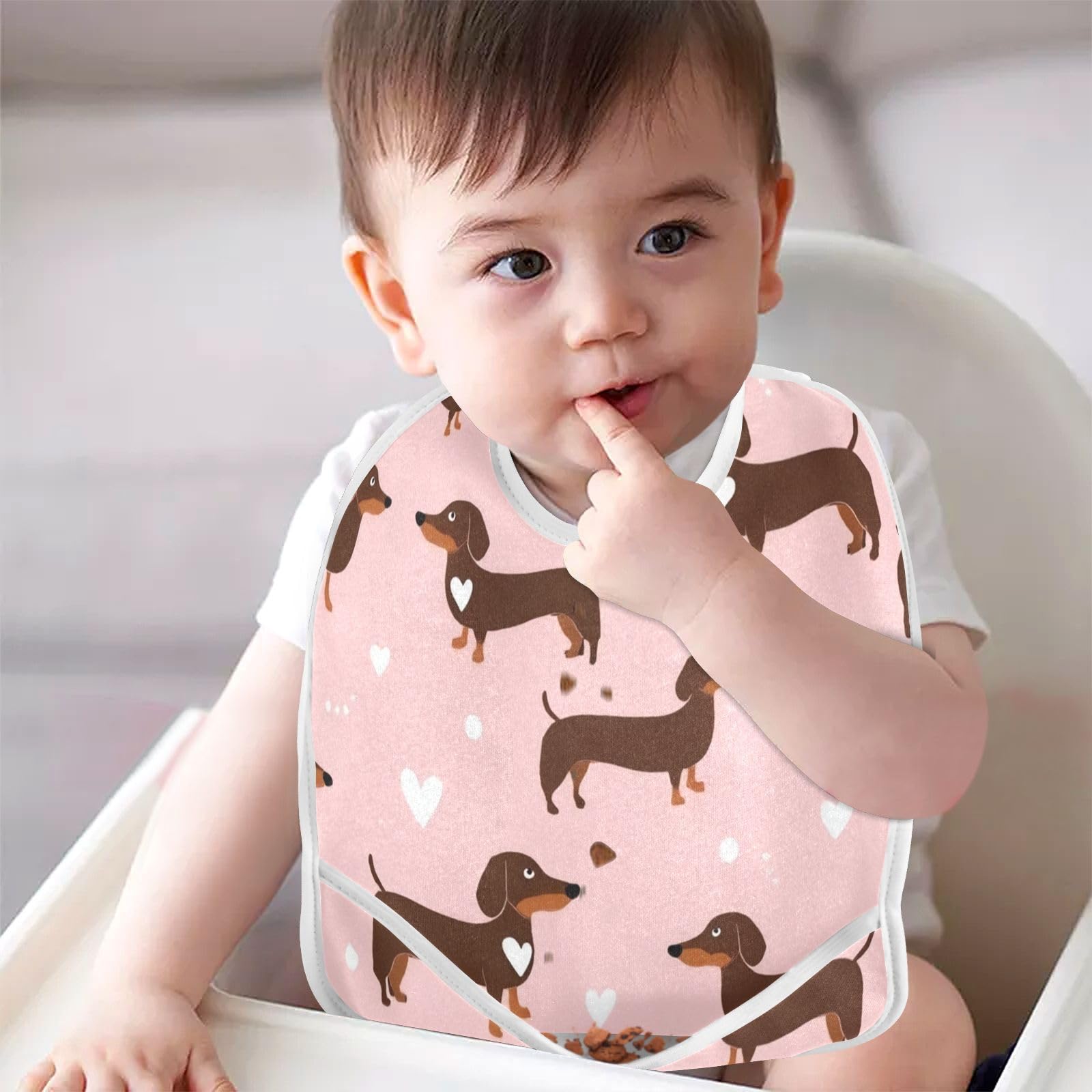 Caikeny bib with back shoulder snaps for easy on and off.