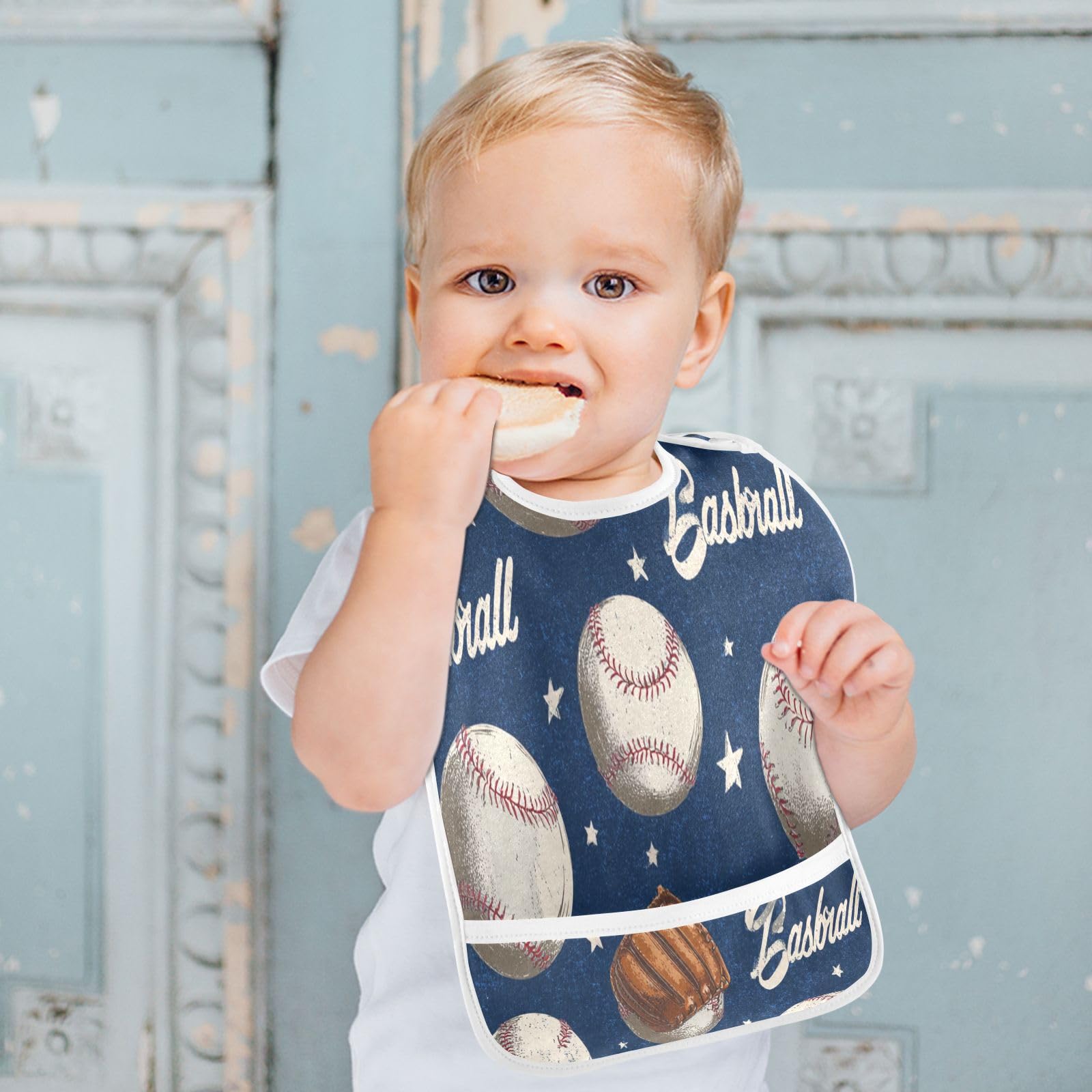 Caikeny bib back-snap design prevents slipping during feeding