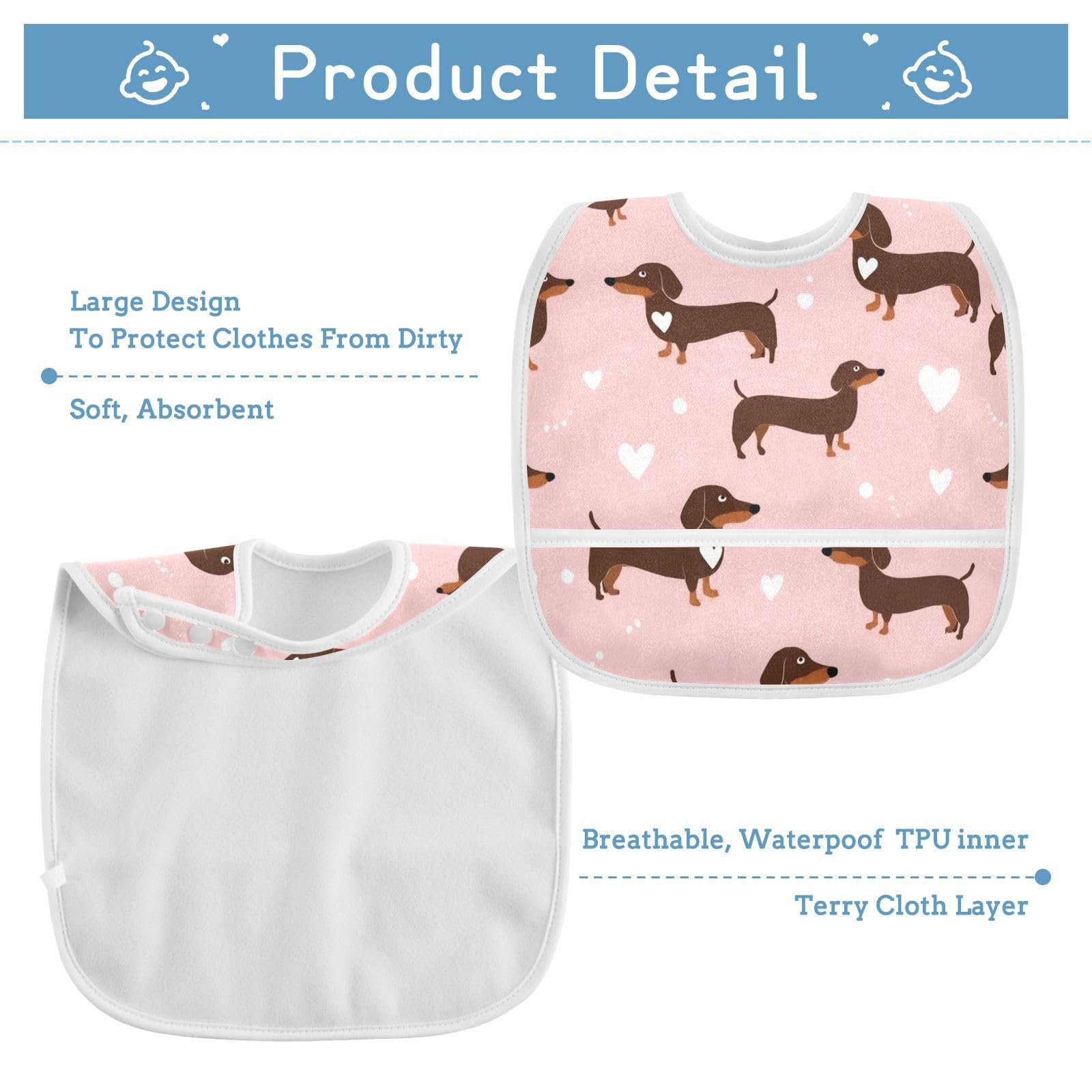 Caikeny bib with terry back keeps sensitive skin comfortable.