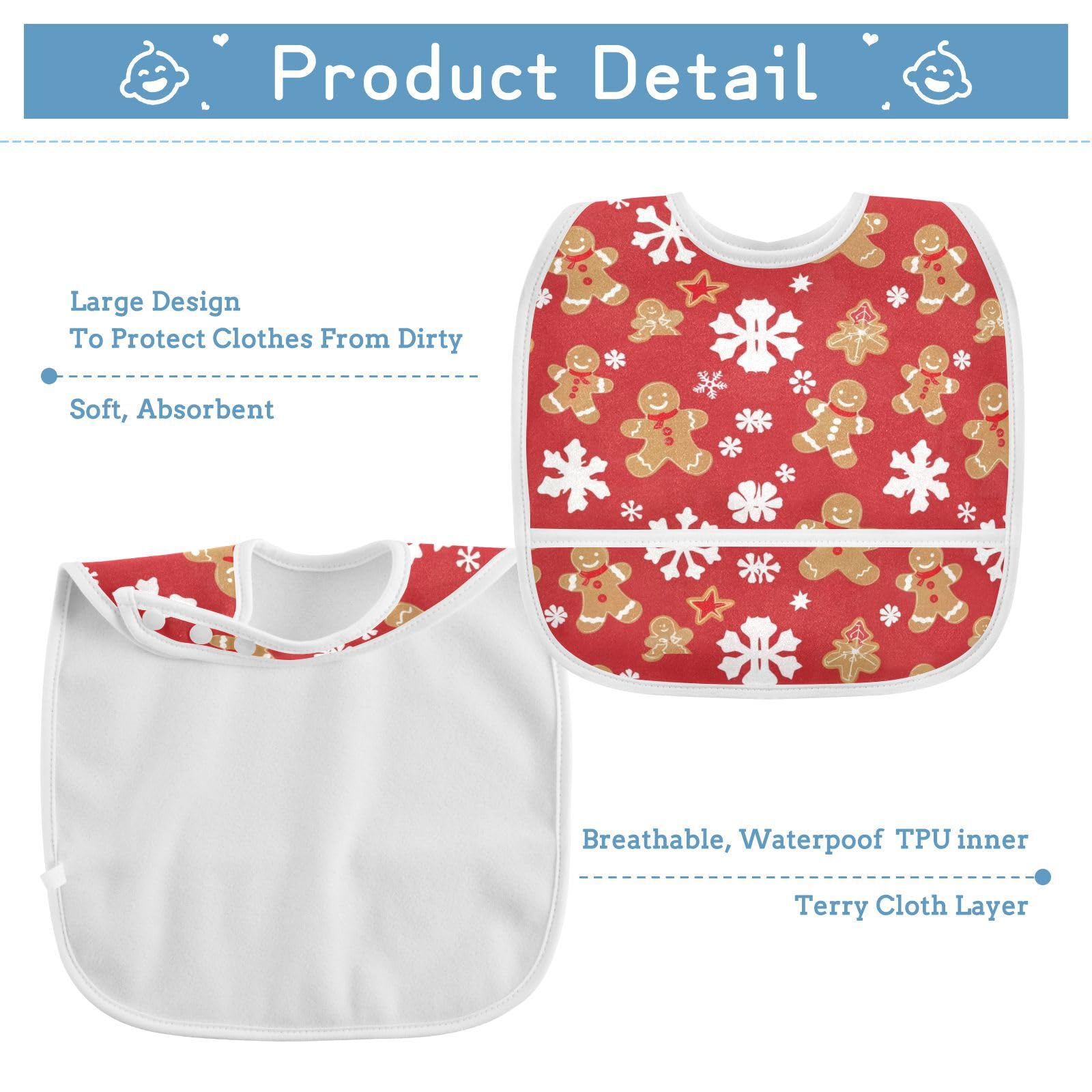 Caikeny bib features TPU waterproof middle layer to help prevent leaks