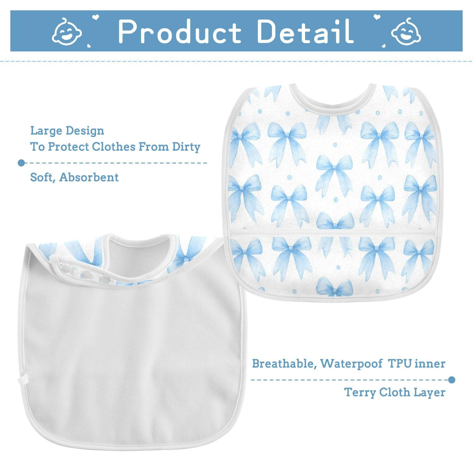 Caikeny bib terry cloth back for soft, skin-friendly comfort