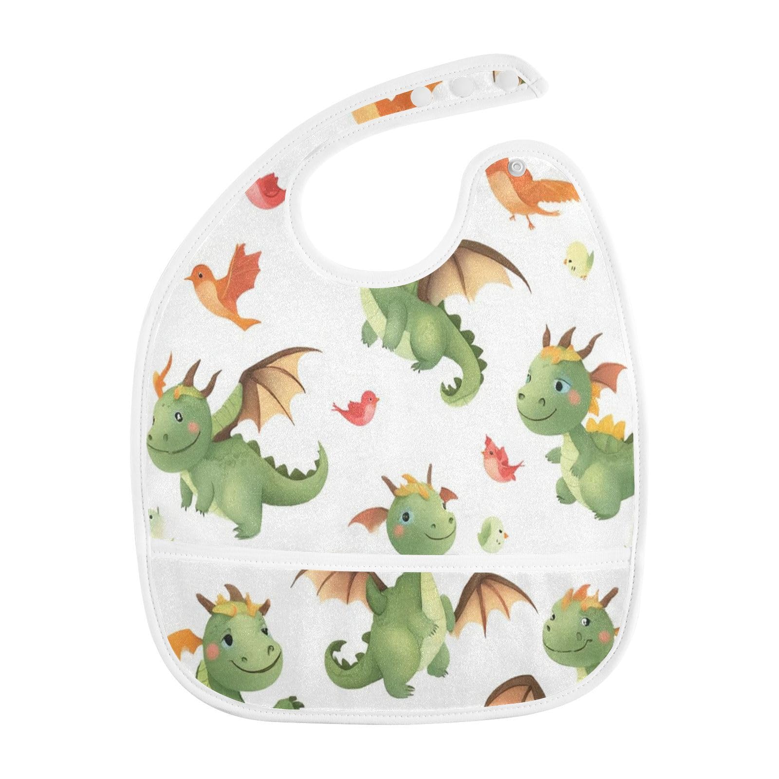Caikeny back terry cloth bib provides soft comfort against sensitive skin.