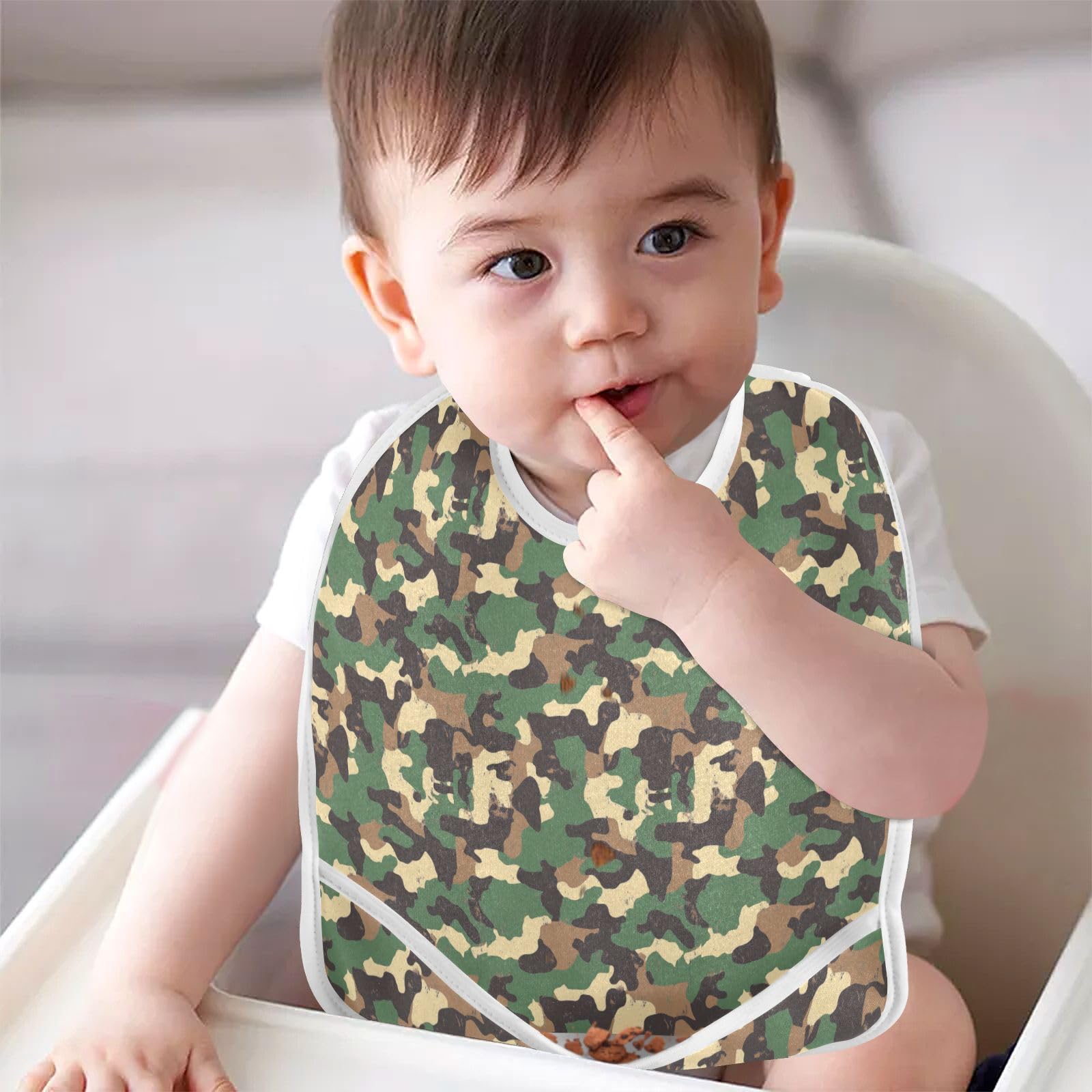 Caikeny camouflage green bibs set of two for daily use.