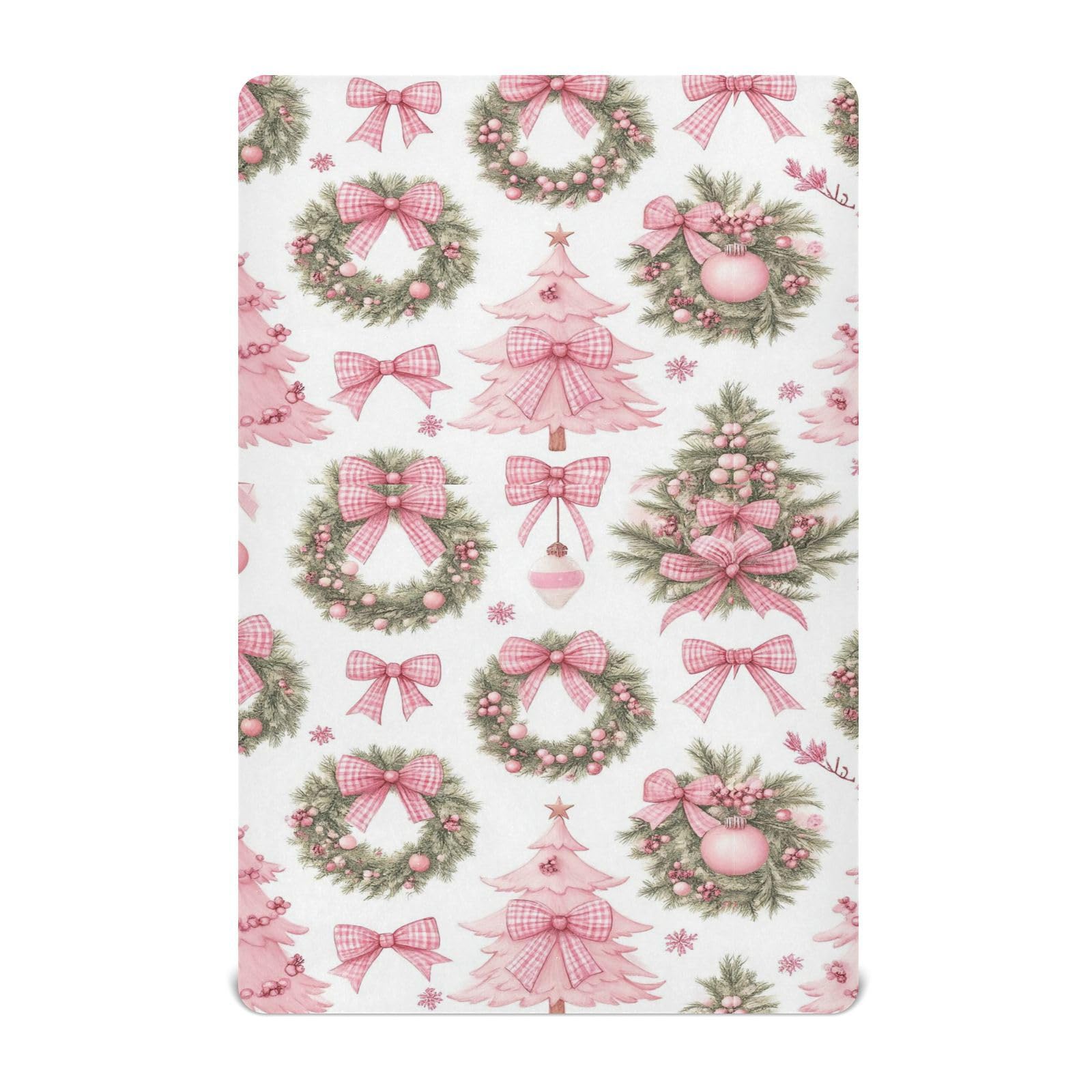 Caikeny fitted crib sheet with Christmas wreath pattern for a cozy nursery