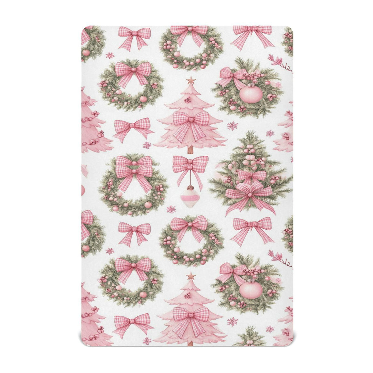 Caikeny fitted crib sheet with Christmas wreath pattern for a cozy nursery