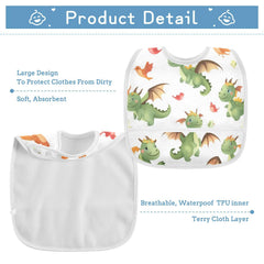 Caikeny shoulder snaps keep the bib secure during meals.