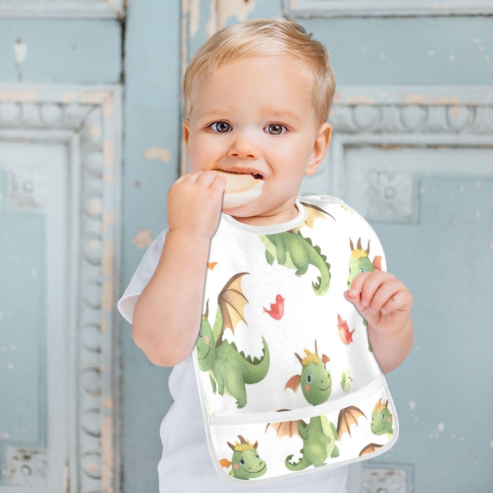 Caikeny soft and comfortable bib for baby wear during feeding.