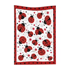 Caimizogojocrz Ladybug Baby Blanket closeup fleece highlights soft texture and warmth