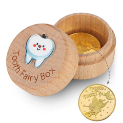 Caiumai Lost Teeth Box wooden keepsake for safe baby teeth storage