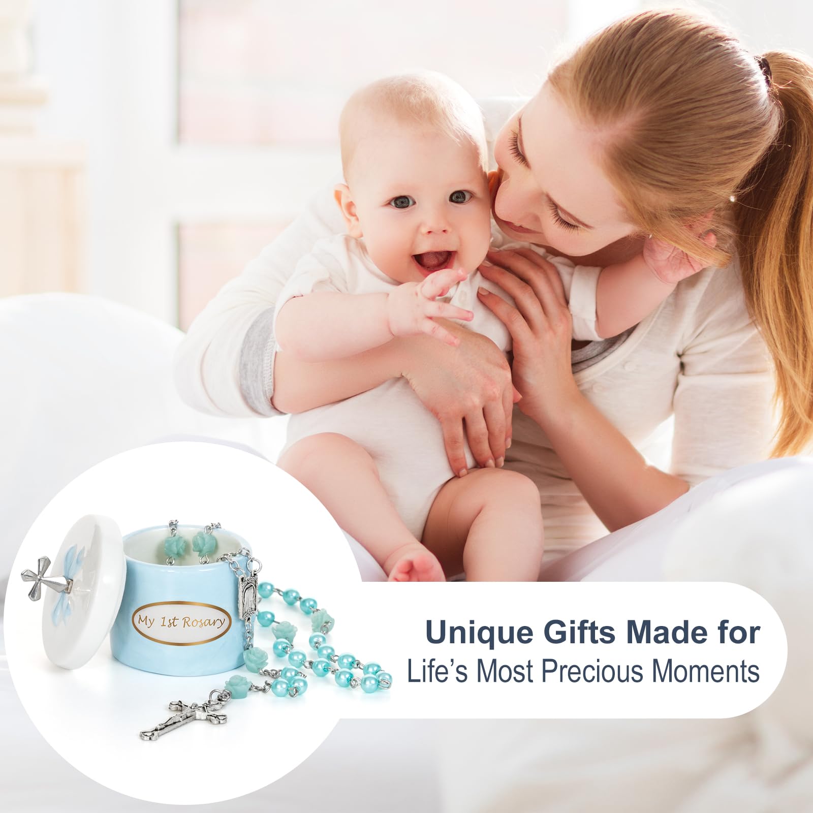 CalabasasMade My First Blue Rosary and Keepsake Box: heirloom design for future generations