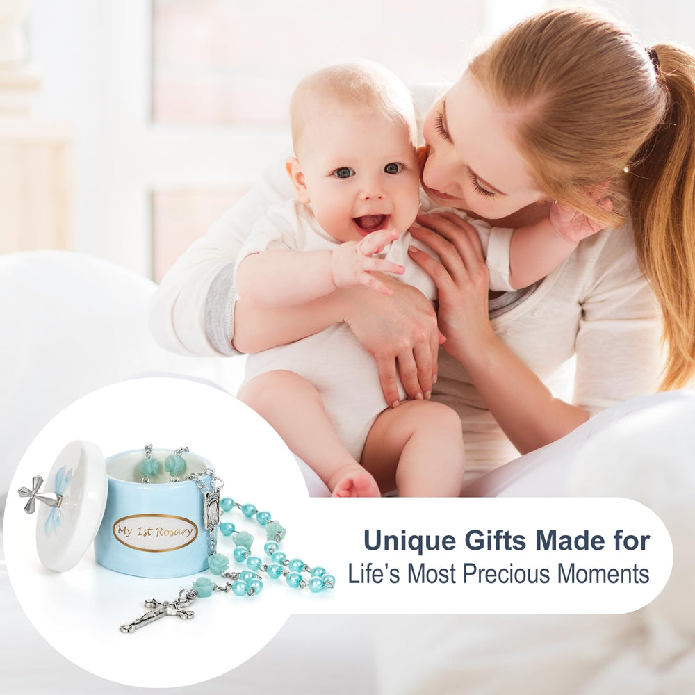 CalabasasMade My First Blue Rosary and Keepsake Box: heirloom design for future generations