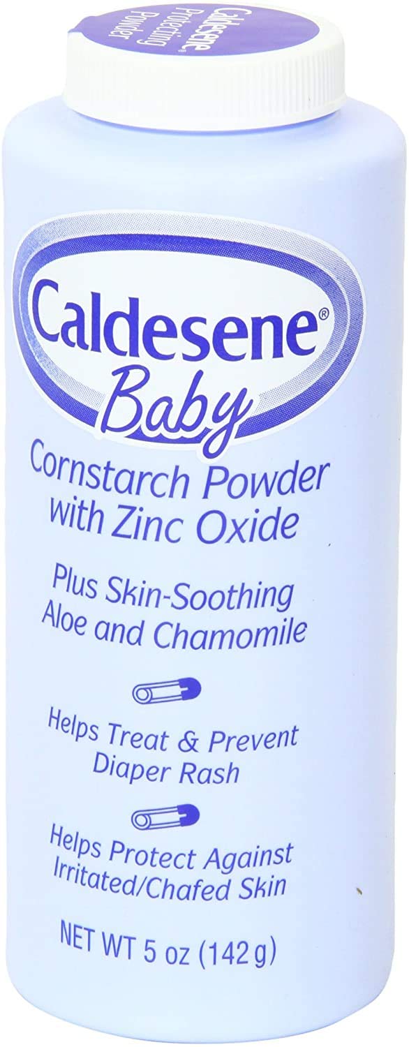 Caldesene baby powder pack-2 back view showing zinc oxide formula