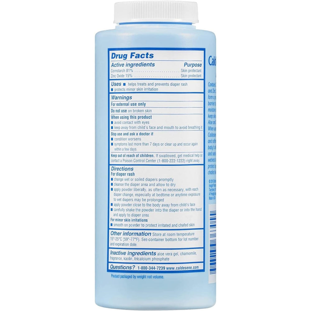 Caldesene is free from dyes, parabens, and preservatives for sensitive skin.