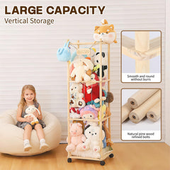 Caleb elastic rope plush organizer keeps toys secure and visible.