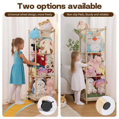 Caleb vertical plush tower with display sign enhances room decor.