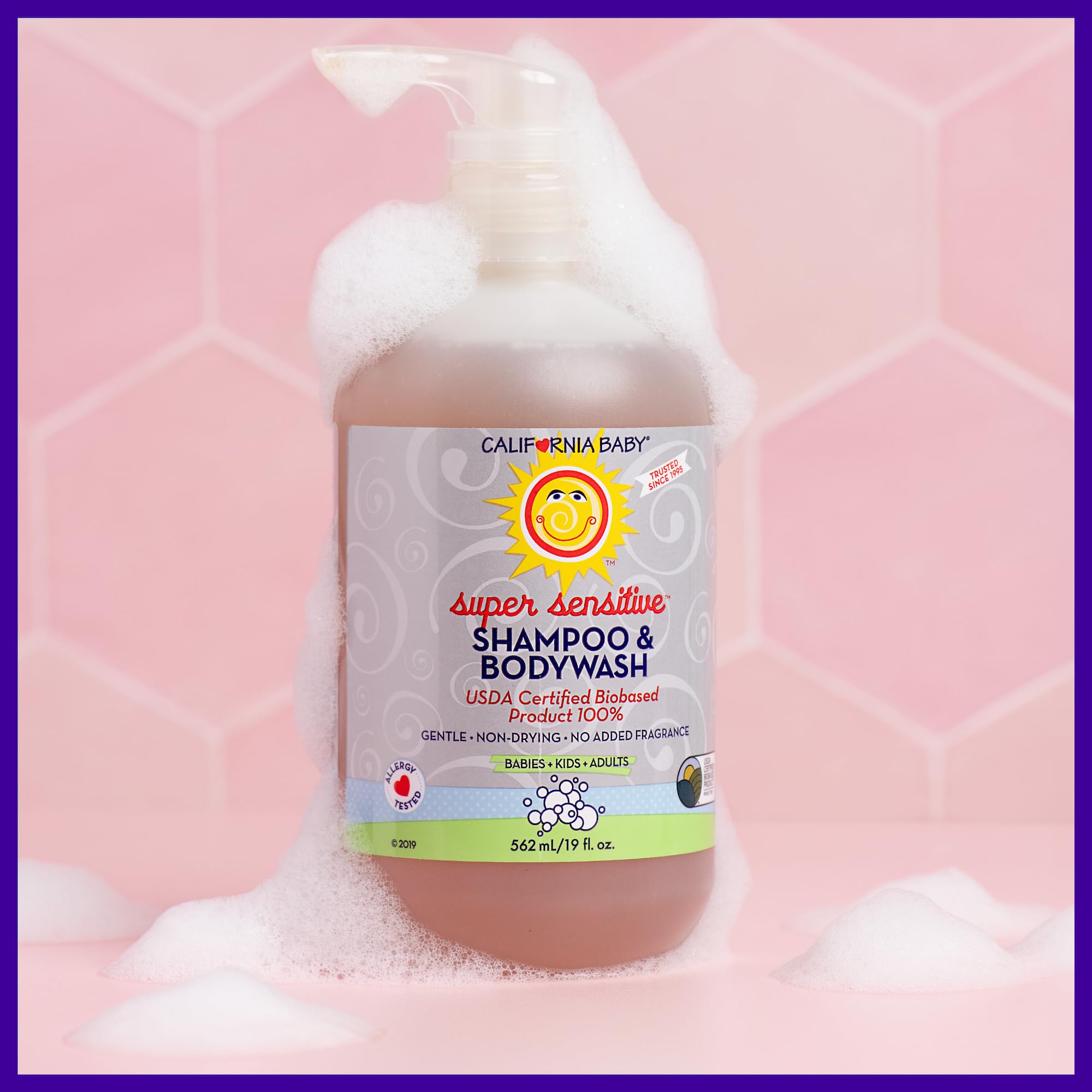 Gentle wash on baby's hair and skin, without fragrance or irritation