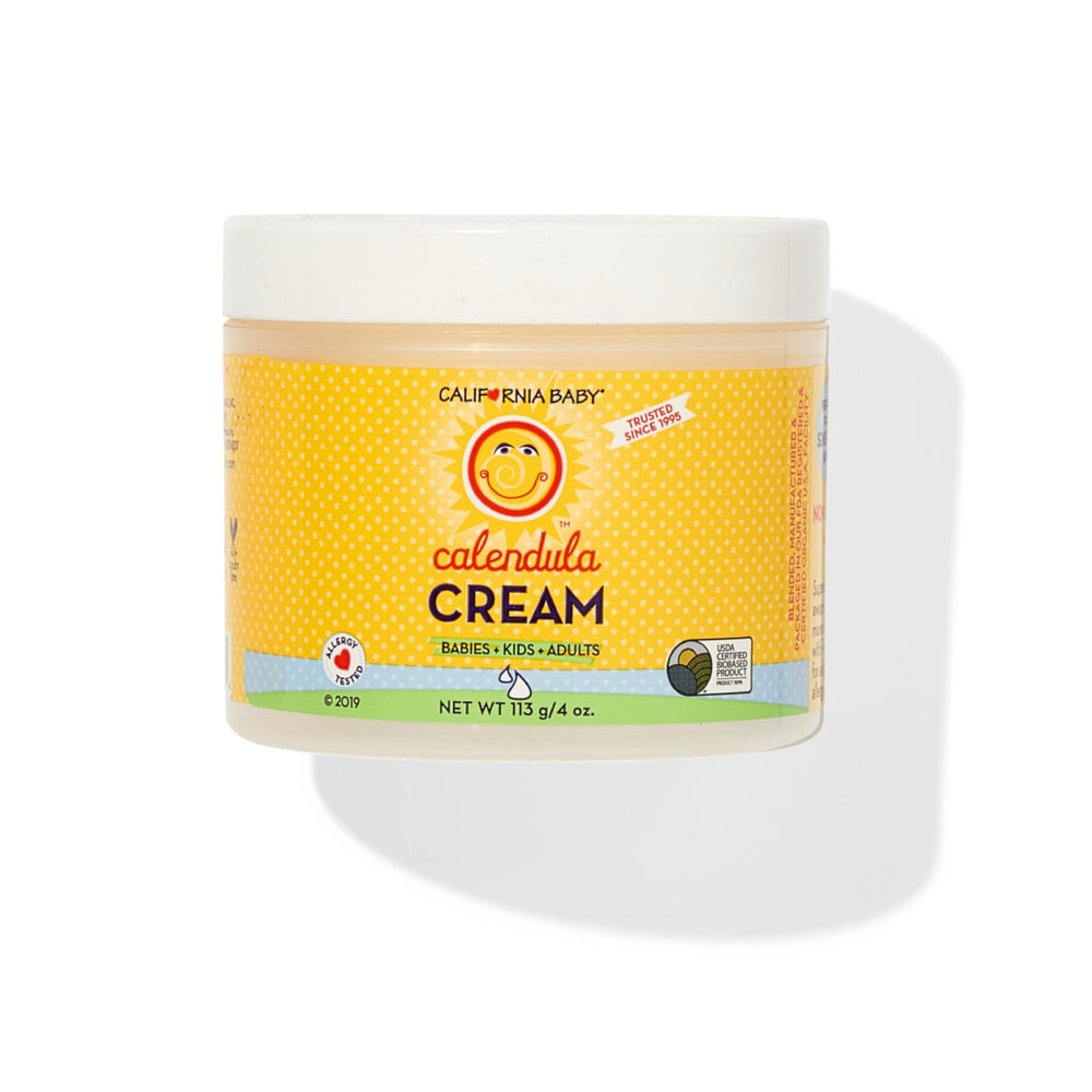 California Baby Calendula Cream bottle, plant-based moisturizer for sensitive skin