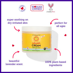 California Baby Calendula Cream lavender texture close-up with a gentle calming fragrance