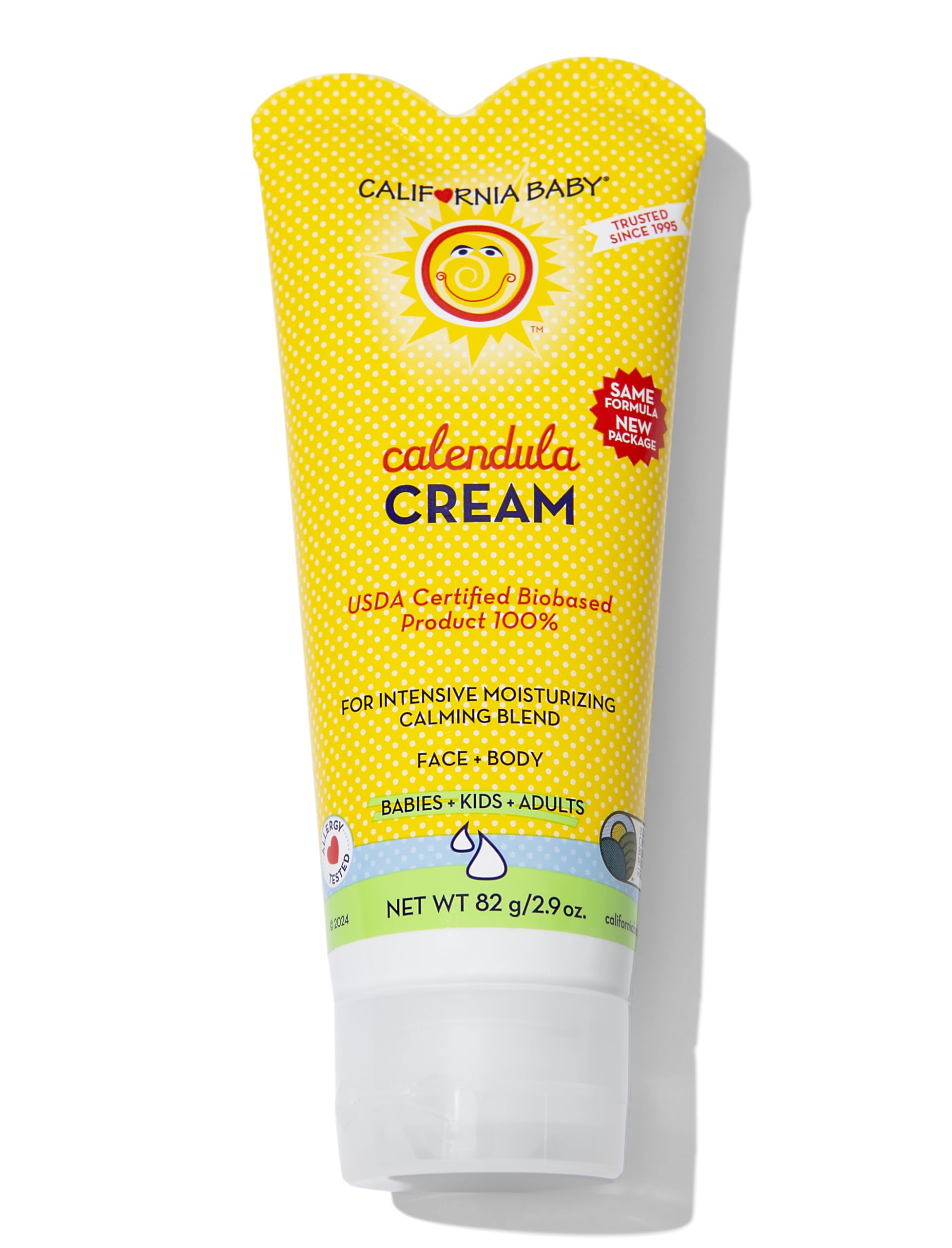 California Baby Calendula Cream packaging in a recyclable tube for easy dispensing