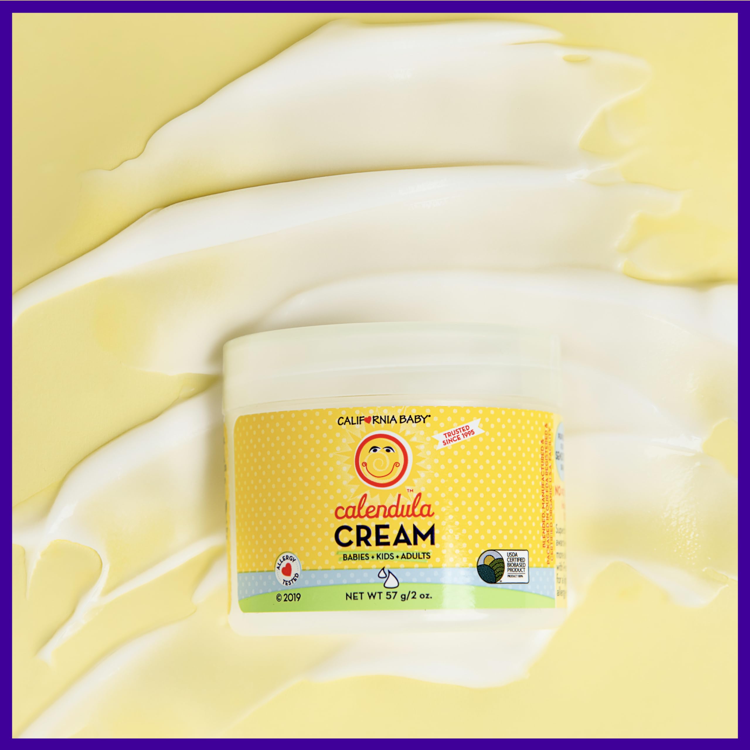 California Baby Calendula Cream packaging communicates clean, California-made formulation.