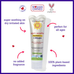 California Baby Calendula Cream Unscented application on arm; quick-absorbing, non-greasy hydration.