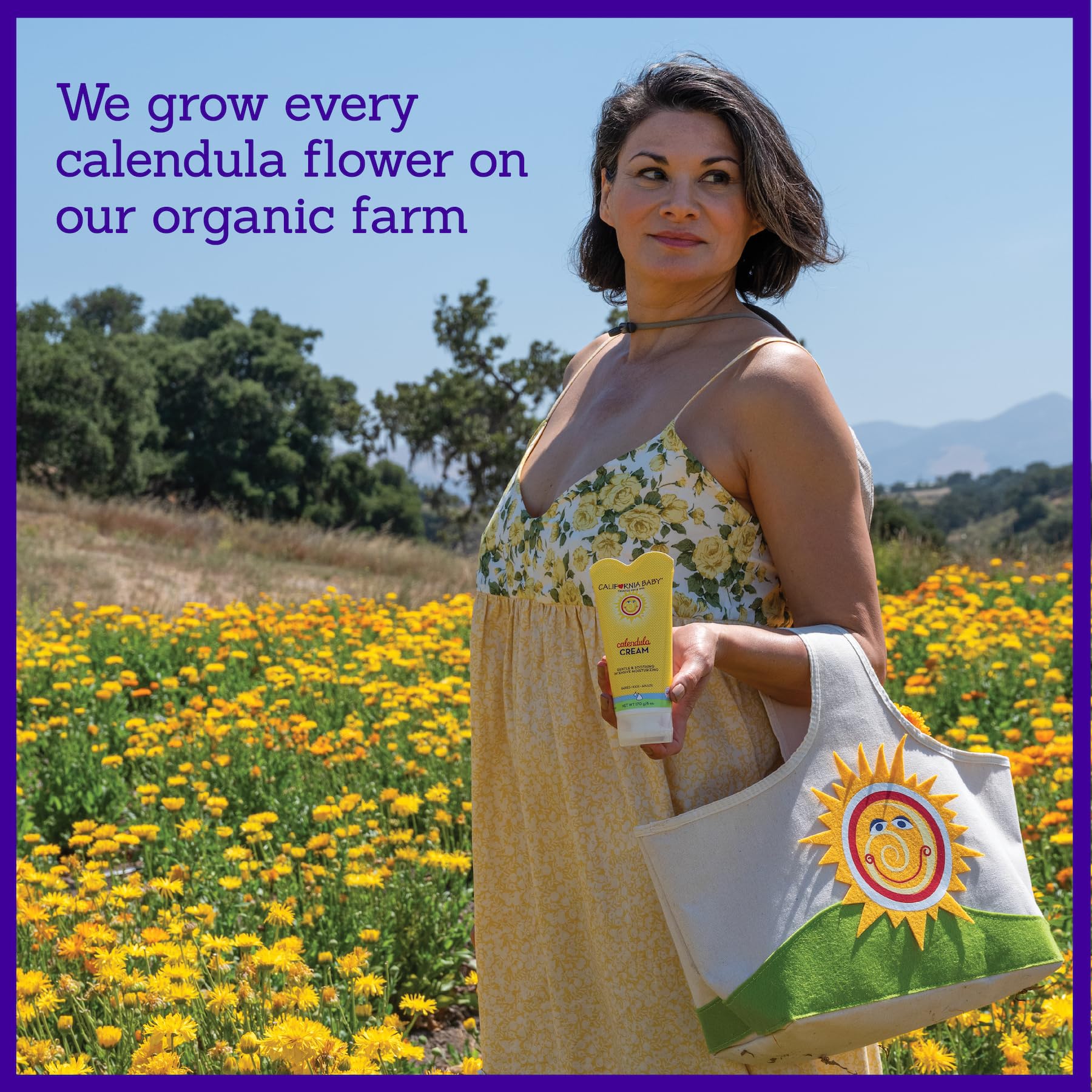 California Baby Calendula Cream Unscented organic farm origin; calendula cultivated for soothing care.