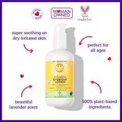 Texture image shows light, non-greasy absorption of the lotion.